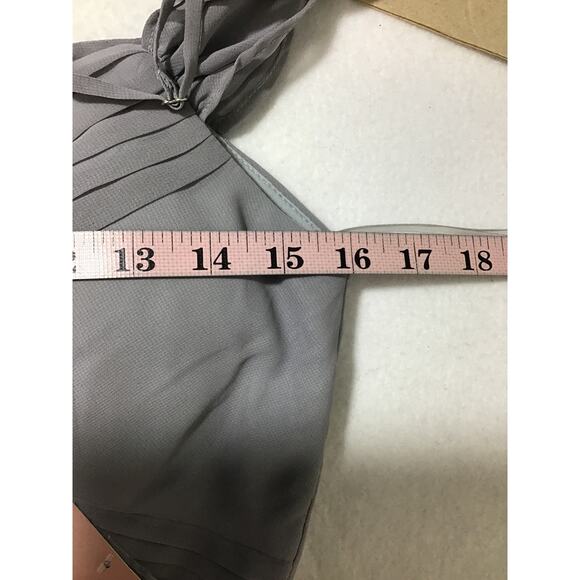 BIRDY GREY Sz S gray silver Spence V-Neck Bridesmaid Maxi Dress NWT b109 - Picture 6 of 9